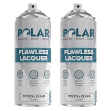 Polar Flawless Lacquer Spray Gloss Finish Durable & Protective Topcoat | Clear | Clear Gloss | 400 ml | 2