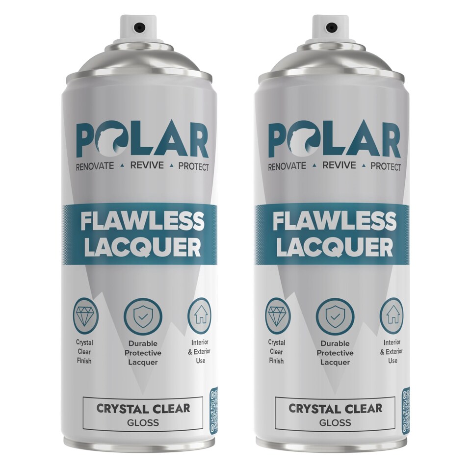 image 1 of Polar Flawless Lacquer Spray Gloss Finish Durable & Protective Topcoat | Clear | Clear Gloss | 400 ml | 2
