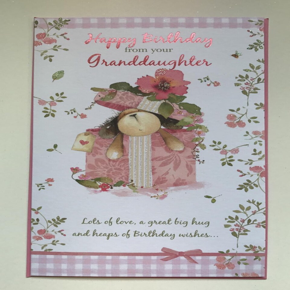 image 1 of Happy Birthday From Your Granddaughter Lots Of Love Card By Wishing Well