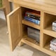 image 8 of 2 Doors 2 Shelves TV Stand Media Entertainment Storage Cabinet Wooden | Brown | Oak