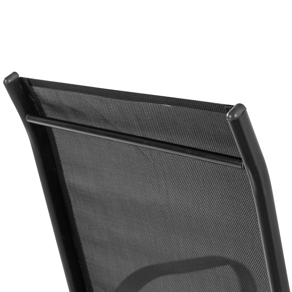 image 1 of Harbour Housewares Texteline Canvas Garden Chairs - Black - Pack of 2 | Black | Black