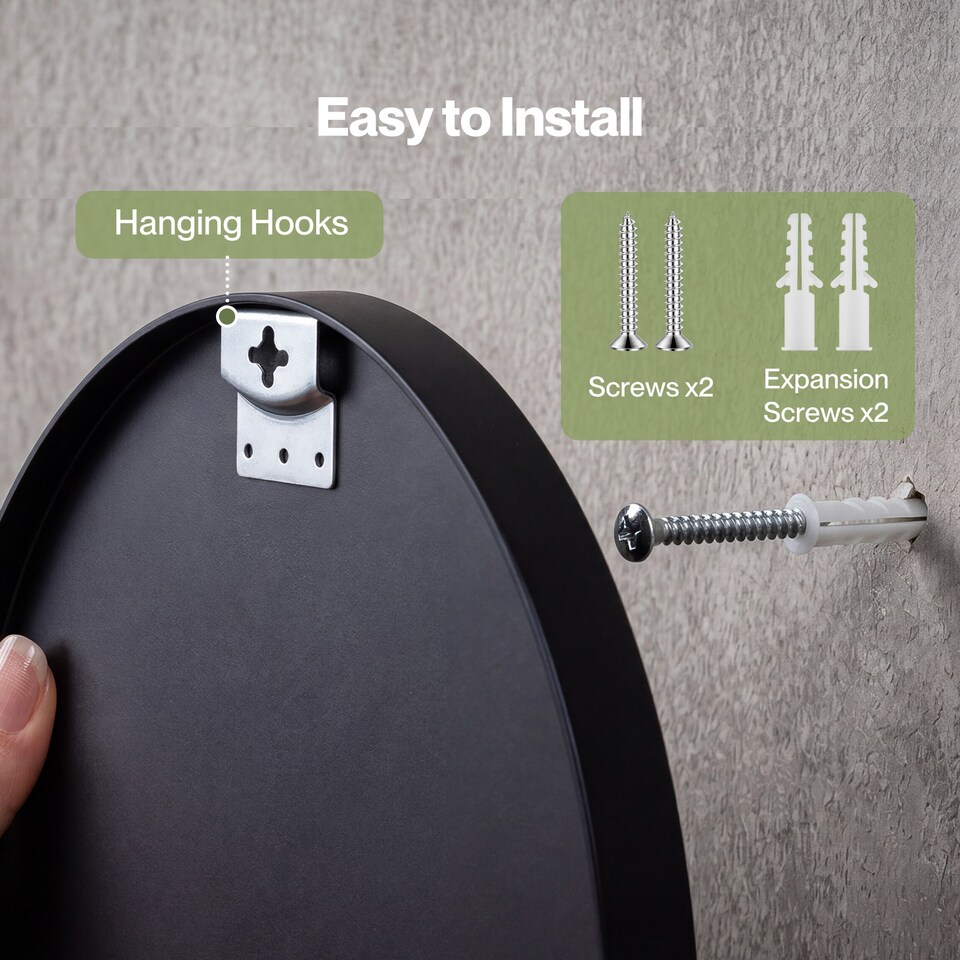 image 1 of Yezi Wall Mirror Round Mirror Tempered Glass HD Explosion-proof Bathroom 60cm
