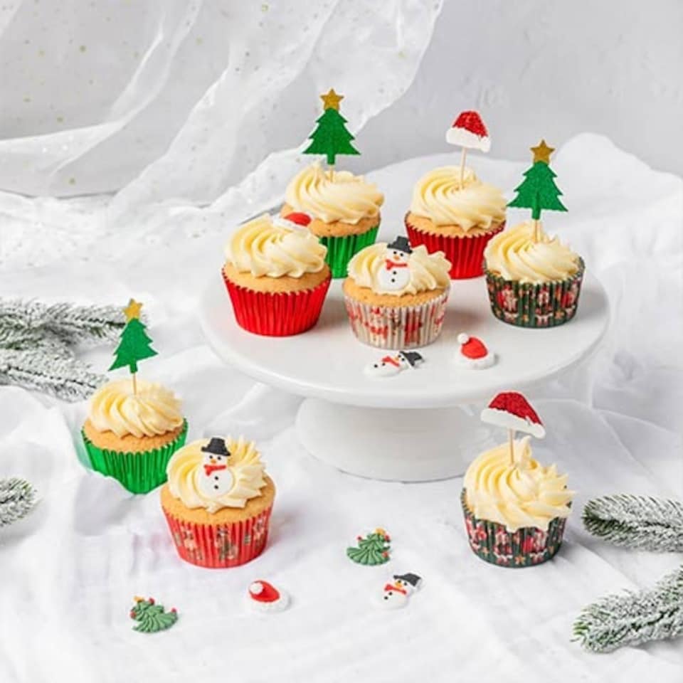 image 1 of Santa and Friends Christmas Paper Cupcake Cases - Pack of 60