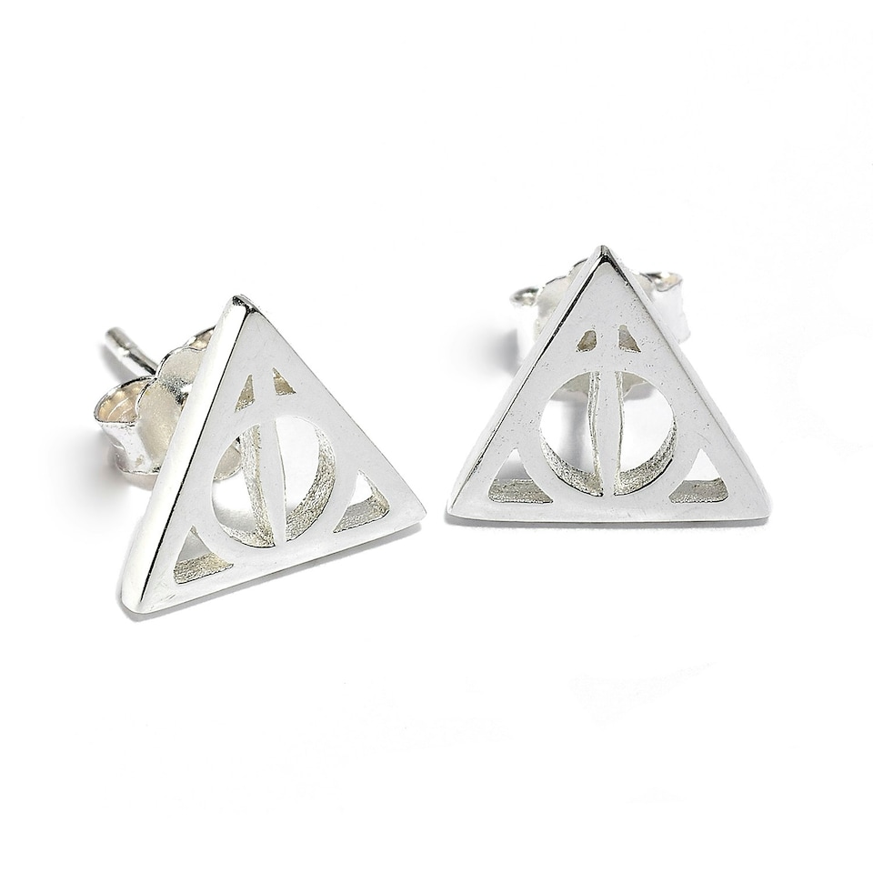 image 1 of Official Sterling Silver Harry Potter Deathly Hallows Stud Earrings- SE0054