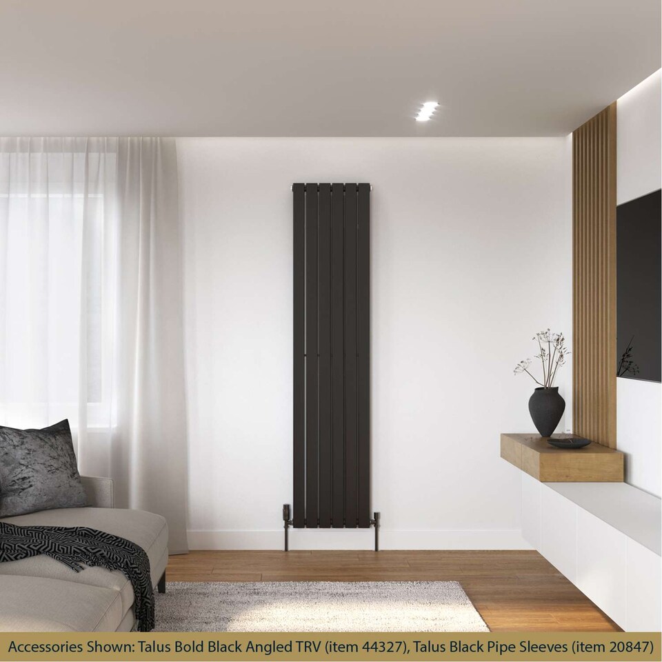 image 1 of Typhoon - Black Vertical Radiator H1800mm x W408mm Single Panel