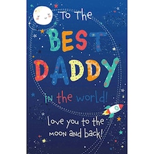 Words 'n' Wishes Traditional Daddy Birthday Cardfor i Card, Cards Birthday Card 4st Birthday, Multi-Colocketred 20.3 x 13.9 cms