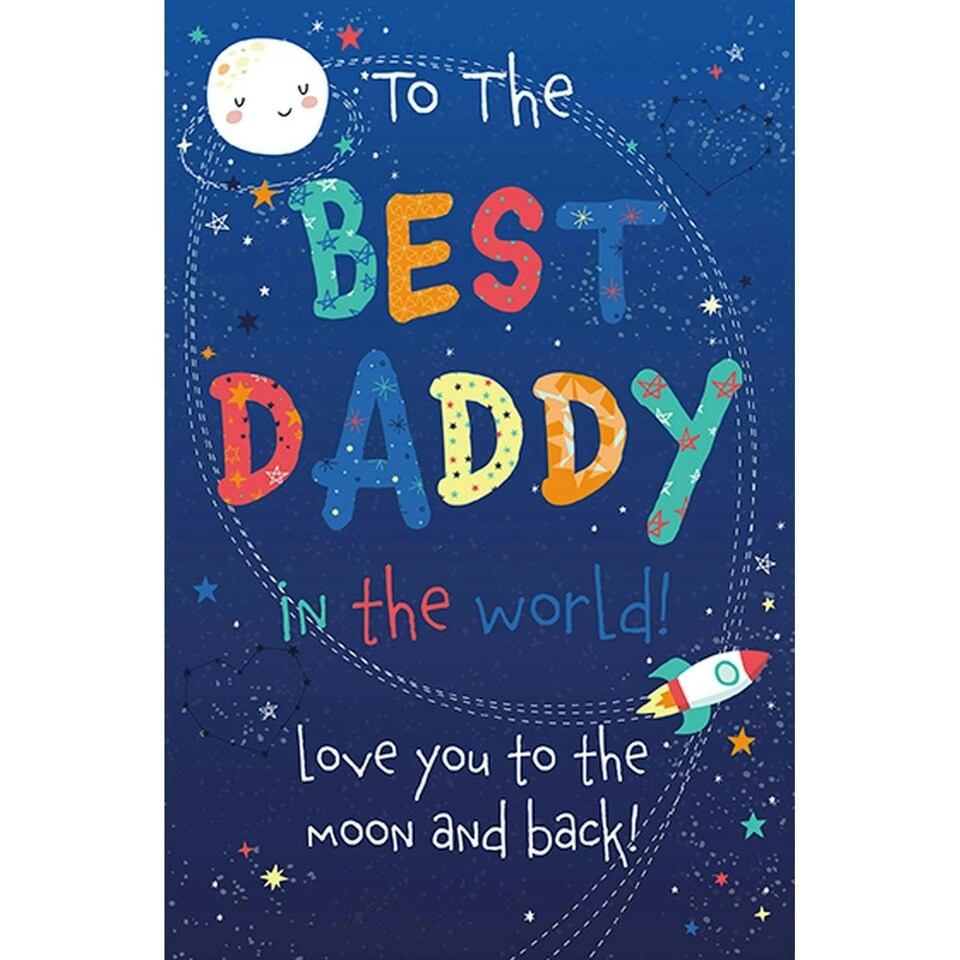 Words 'n' Wishes Traditional Daddy Birthday Cardfor i Card, Cards Birthday Card 4st Birthday, Multi-Colocketred 20.3 x 13.9 cms