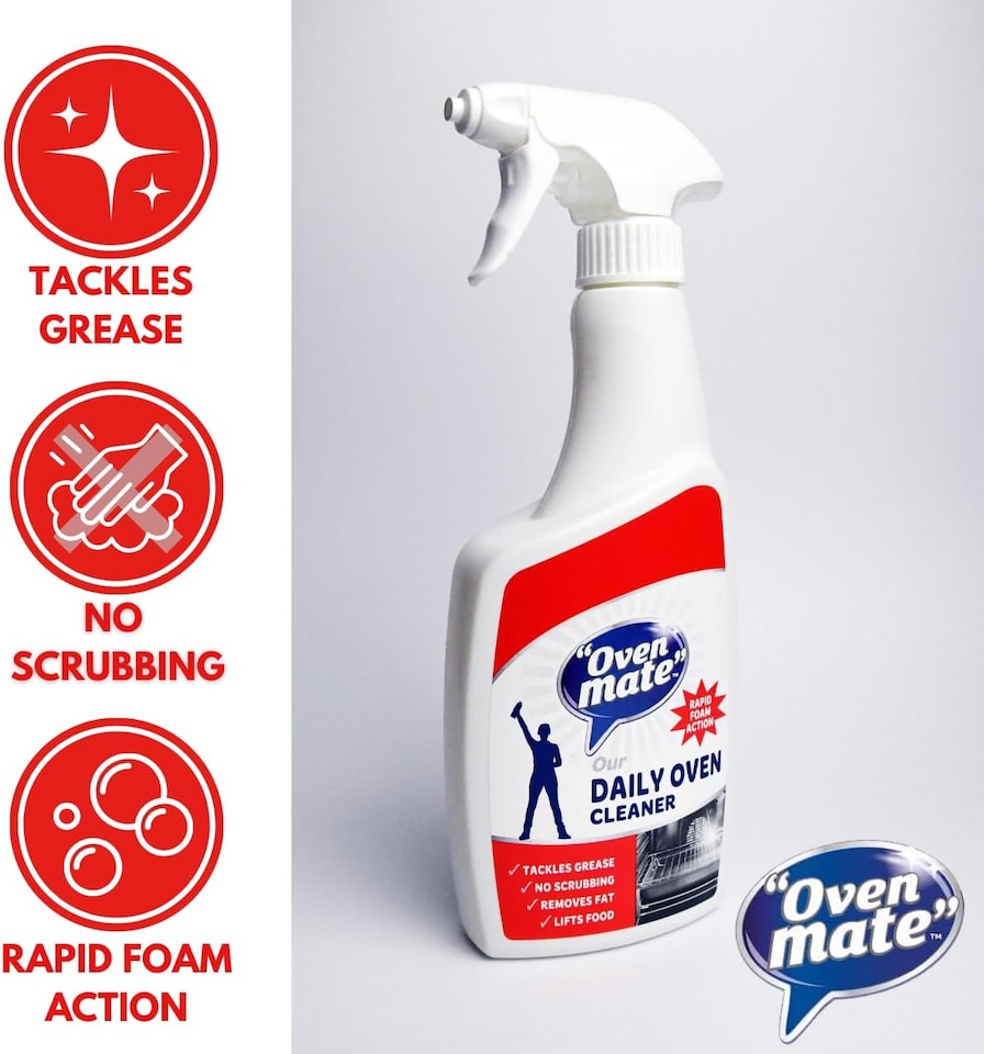 image 1 of Oven Mate Daily Oven Cleaner 500ml Spray Tackles Grease No Scrubbing Removes Fat