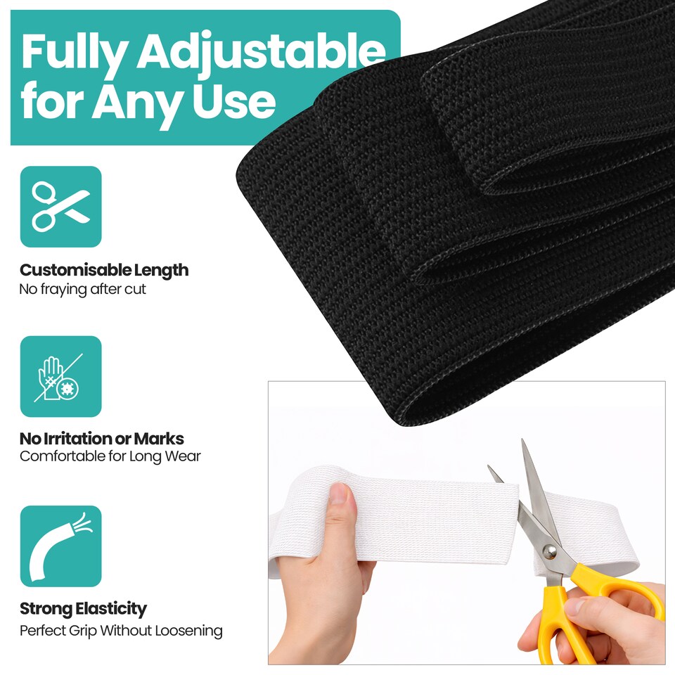 image 1 of 25mm Black Elastic Thread Bead Stringing DIY Crafts - 5 Metres
