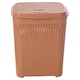 image 4 of 55L Plastic Rattan Laundry Basket | Cream | 1