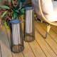 image 2 of ValueLights Large Black Rattan Solar Floor Lamp | Black