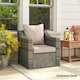 image 2 of Outsunny Garden Chair Cushion with Seat & Back Pad, CUSHION ONLY, Light Grey 