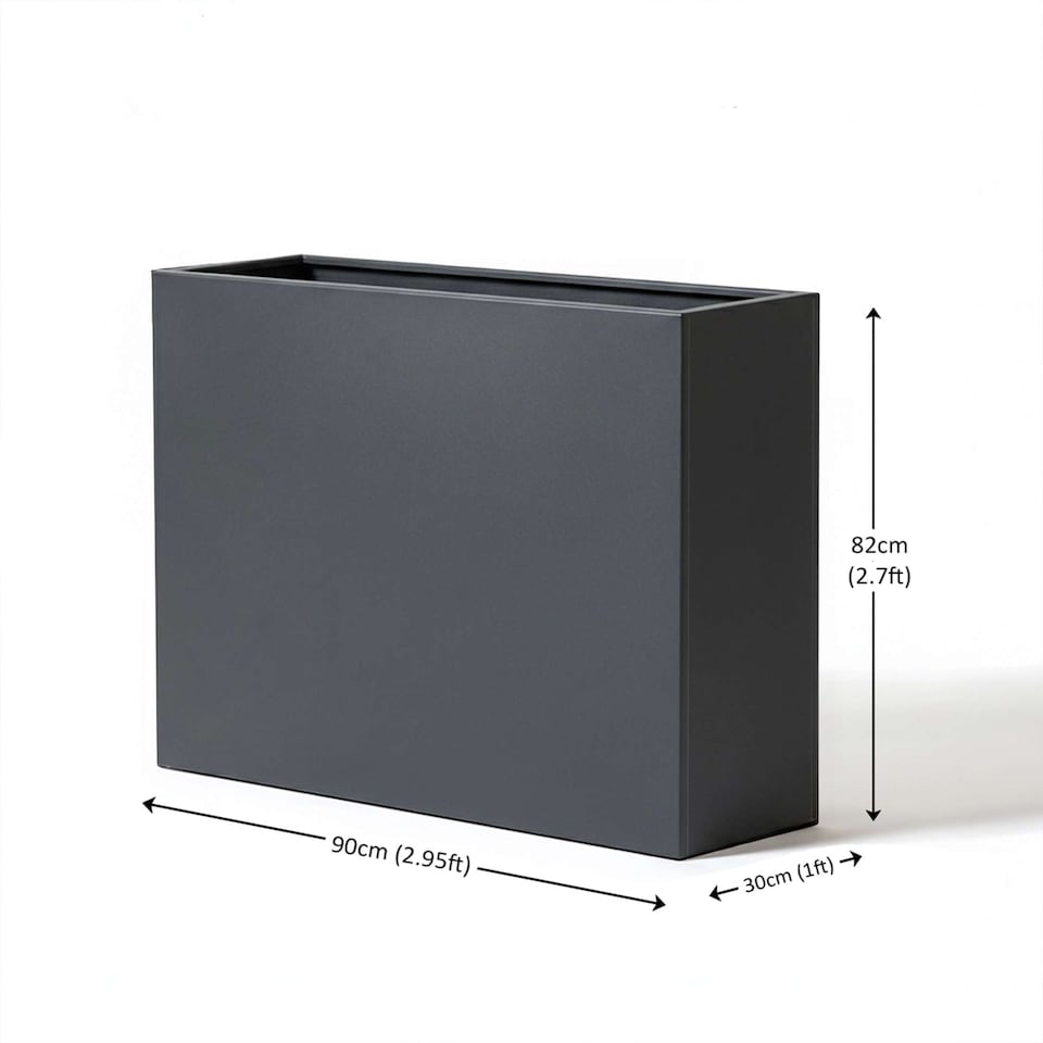 image 1 of Large Metal Planter 90cm x 82cm - Grey | Grey | Grey | 1