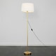 image 3 of ValueLights Charlie Gold Floor Lamp White Doretta Shade 