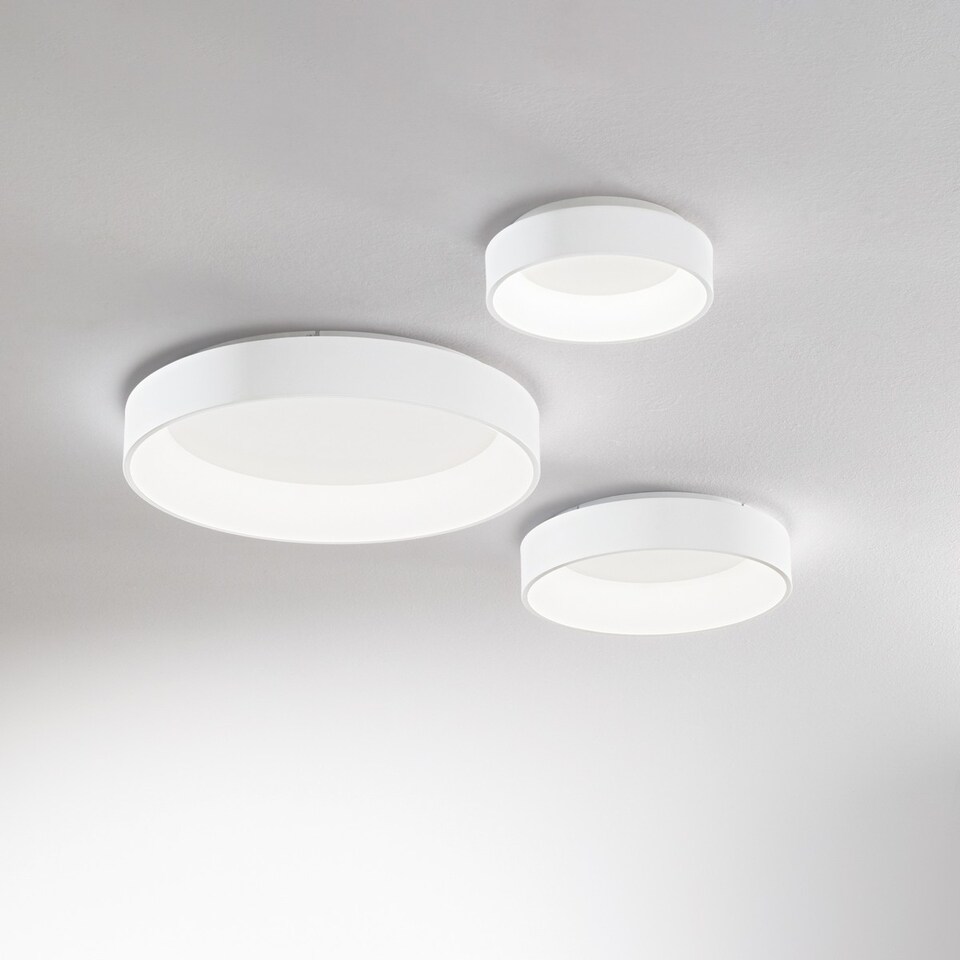 image 1 of ZIGGY Round 60cm Integrated LED Semi Flush Light Black, 3000K, Non-Dim