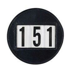 Hy Leather Circular Horse Dressage Number Holder - Black - One Size Black