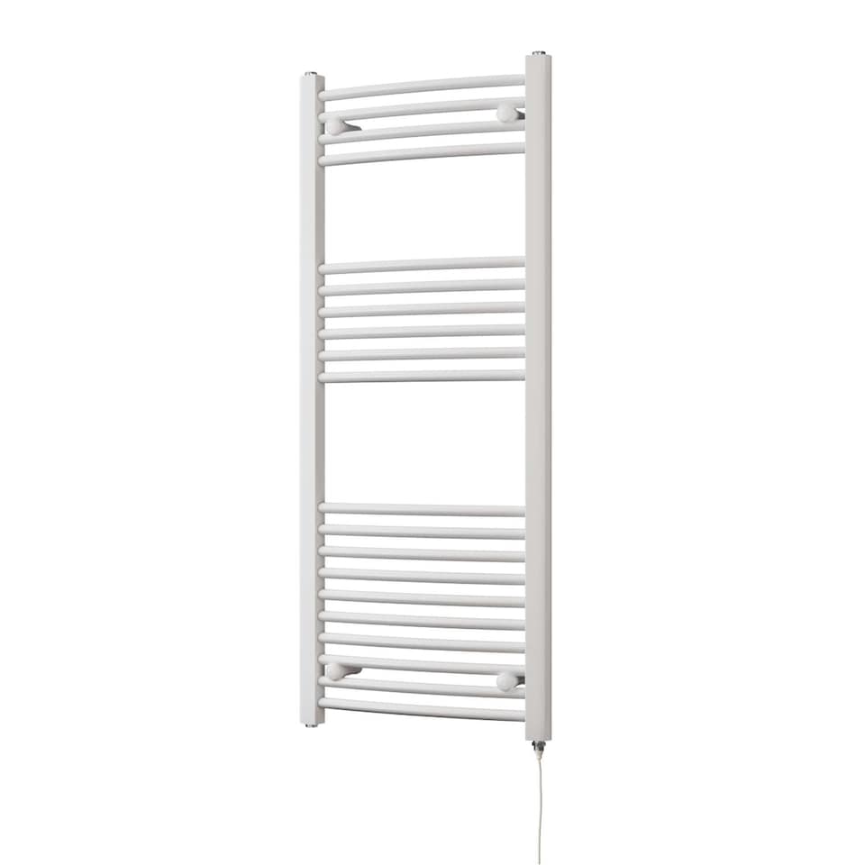 image 1 of Zennor - White Electric Towel Rail H1200mm x W500mm Curved 500w Standard