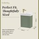 image 5 of Balterley Wall Hung Cloakroom Vanity Basin Unit with Handle Compact Bathroom Storage | Green | Satin Green | 438 x 400 x 222mm | 1