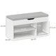 image 3 of HOMCOM Sit-On Shoe Storage Unit w/ Hidden Compartment Handles Cream