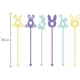 image 4 of Assorted Easter Bunnies Acrylic Drinks Stirrers - Pack of 6