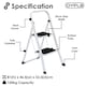 image 9 of Oypla Foldable 2 Step Ladder Stepladder Non Slip Tread Safety Steel White