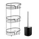 image 1 of Showerdrape Black Bathroom Accessory Set Floor Caddy with Toilet Brush and Holder | Black