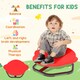 image 4 of AIYAPLAY Planet-Shaped Kids Swivel Chair, Sensory Spinning Chair, Red | Red