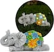 image 1 of Pack of 6 Solar Elephant Garden Ornament | Grey | One Size