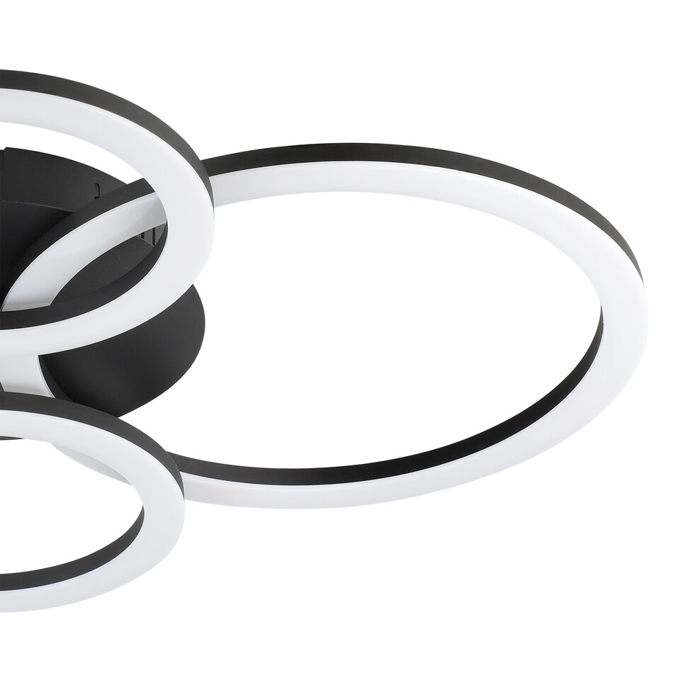 image 1 of EGLO Parrapos-Z Modern Black Steel Smart Control, Colour Changing Ceiling Light, (W) 45cm