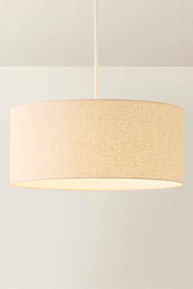 image 1 of ValueLights Reni Squat Fabric Linen Easy Fit Pendant Lamp Shade