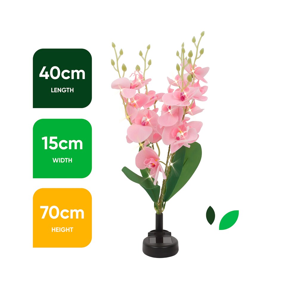 image 1 of Gardenwize Solar Orchid Lights with 30 Warm LED's