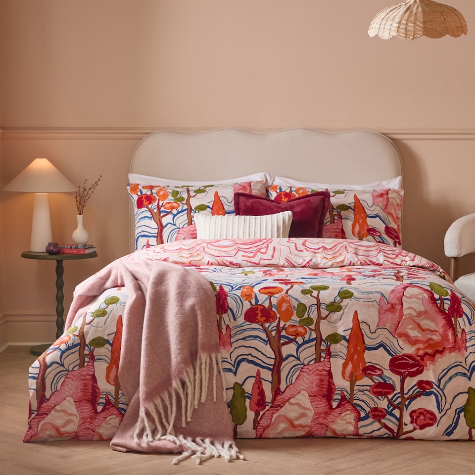 image 1 of Furn Terra Nova Printed Reversible Duvet Cover Set | Multi | Multicolour | Super King
