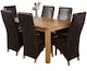 image 1 of Oslo 150 x 90 cm Medium Oak Dining Table and 6 Lola Leather Chairs | Brown | Brown