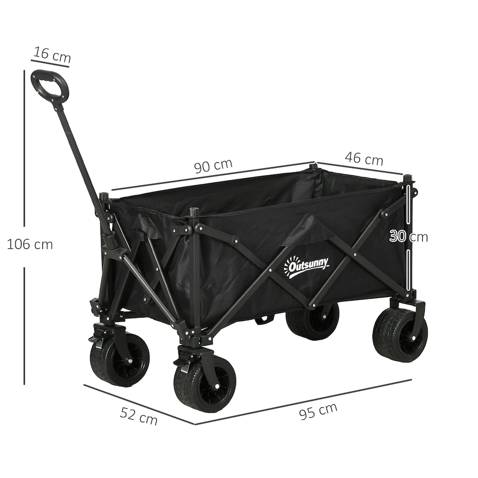 image 1 of Outsunny Foldable Garden Cart, Outdoor Utility Wagon with Carry Bag, Camouflage