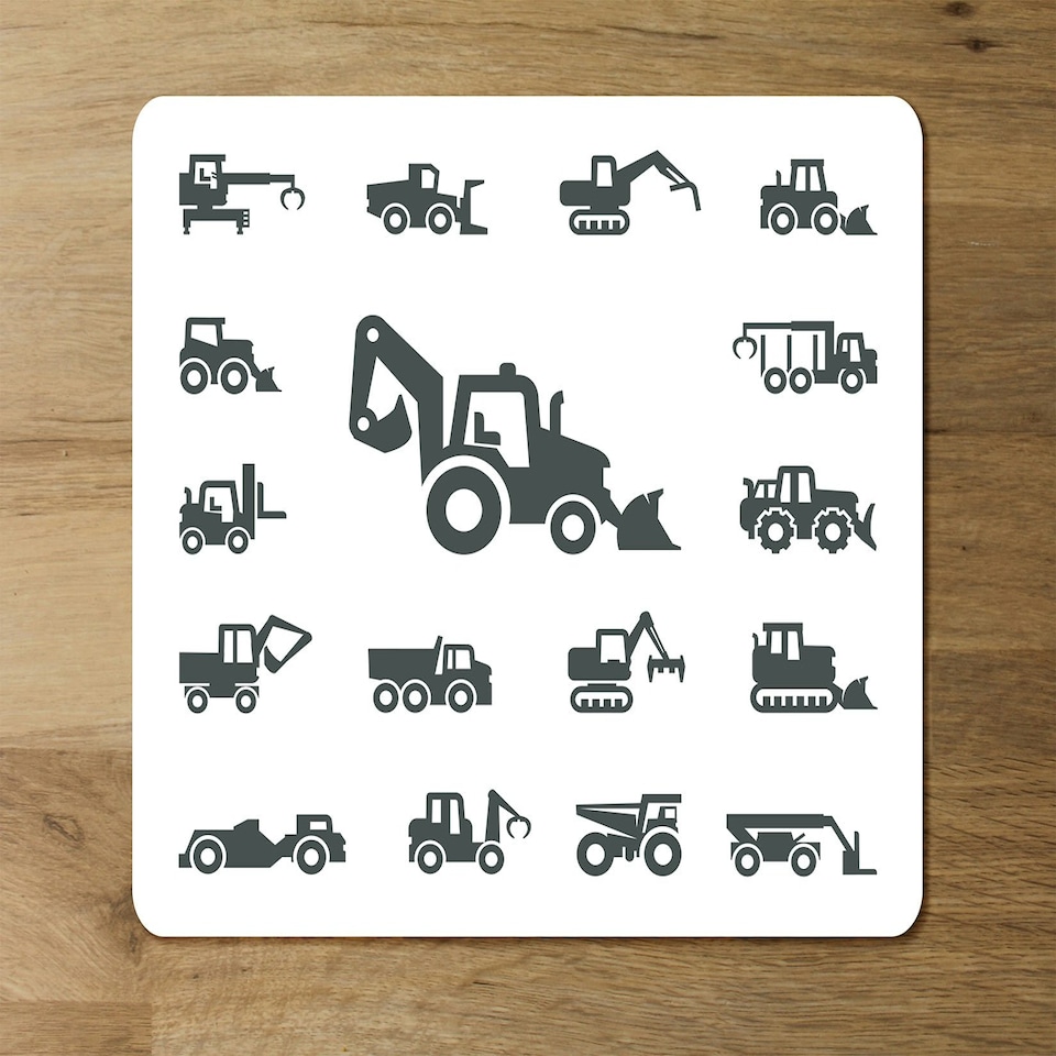 image 1 of Construction equipment (Placemat & Coaster Set)