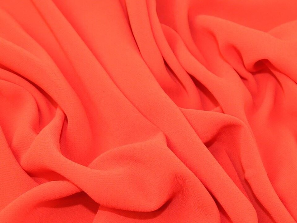 Orange Synergy Light Georgette Fabric for Dressmaking, 150cm / 59" Wide - per metre