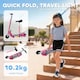 image 4 of HOMCOM Foldable Powered Scooter with Adjustable Seat, Brake | Pink
