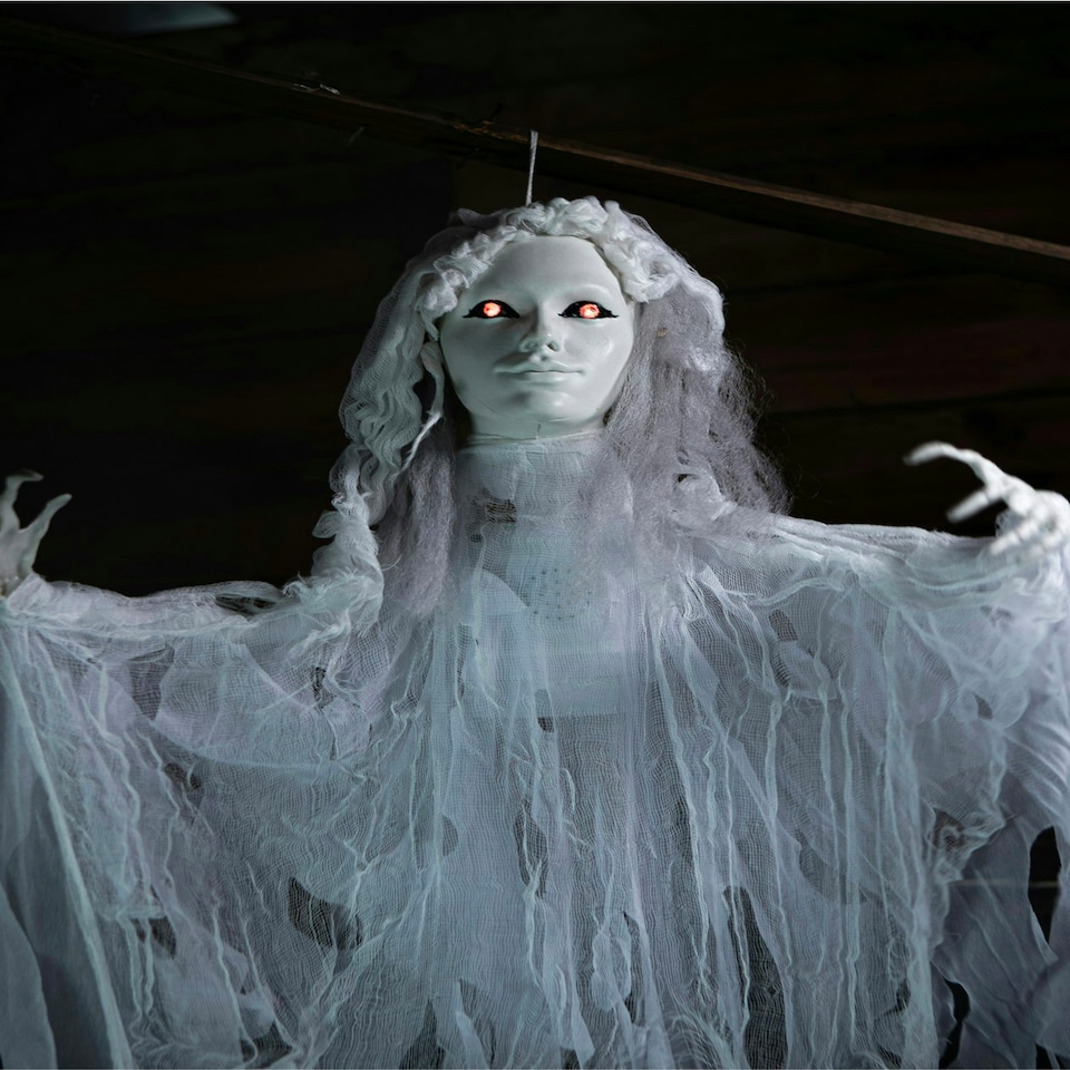 image 1 of Hanging Shaking Bride – Halloween Prop Decoration with Sound & Movement