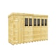image 2 of 16 x 5 Feet Pent Shed - Single Door With Windows - Wood - L147 x W474 x H201 cm Brown