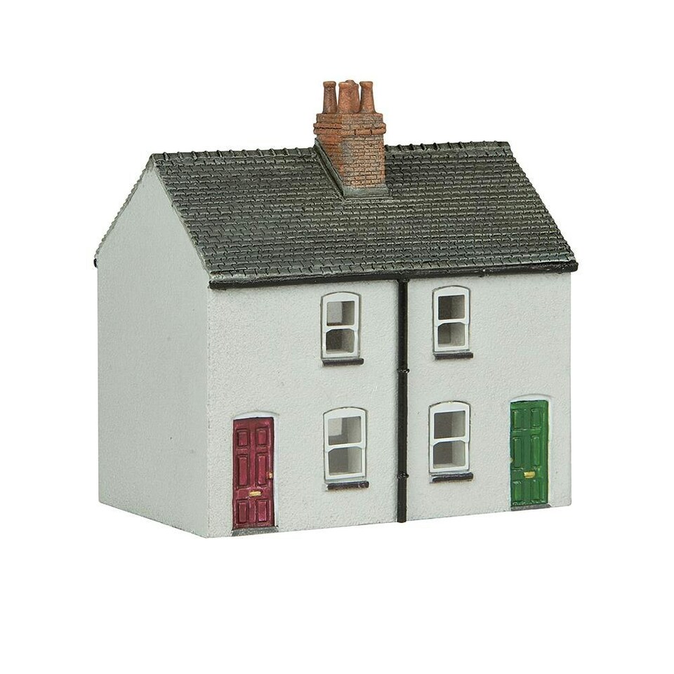 Graham Farish Scenecraft Rendered Workers' Cottages (Pre-Built)