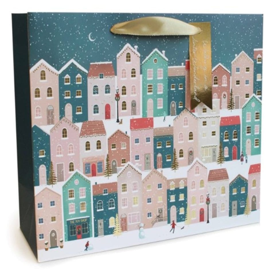 Christmas Houses Design Large Gift Bag