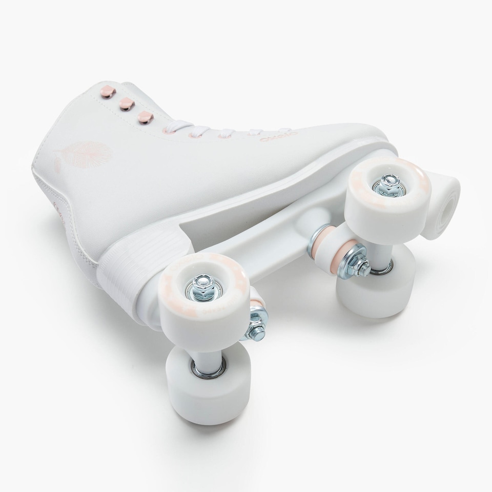 image 1 of Decathlon White Roller Skates - 4-Wheel Skates 100 Series