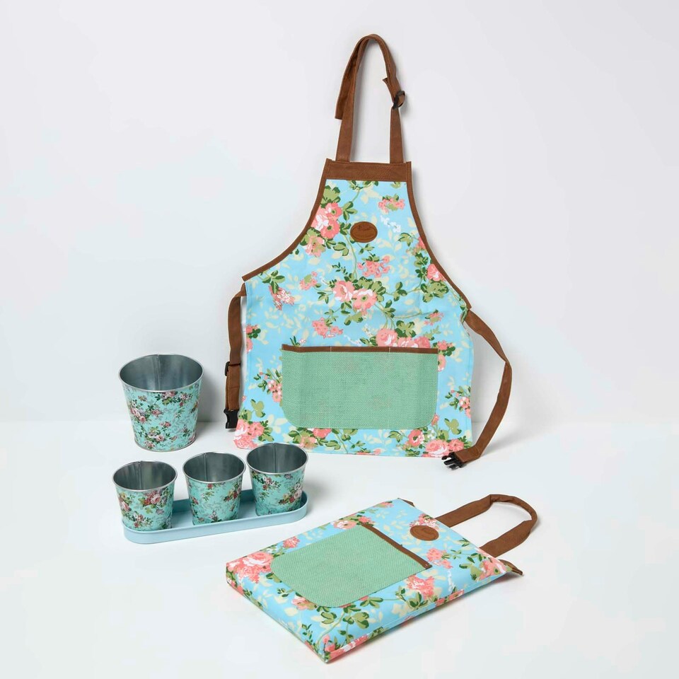 image 1 of Homescapes Kneeling Pad Cushion for Gardening, Rose Print