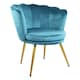 image 1 of FLORA Petal Chair Velvet Upholstered Fabric - Teal Blue | Teal