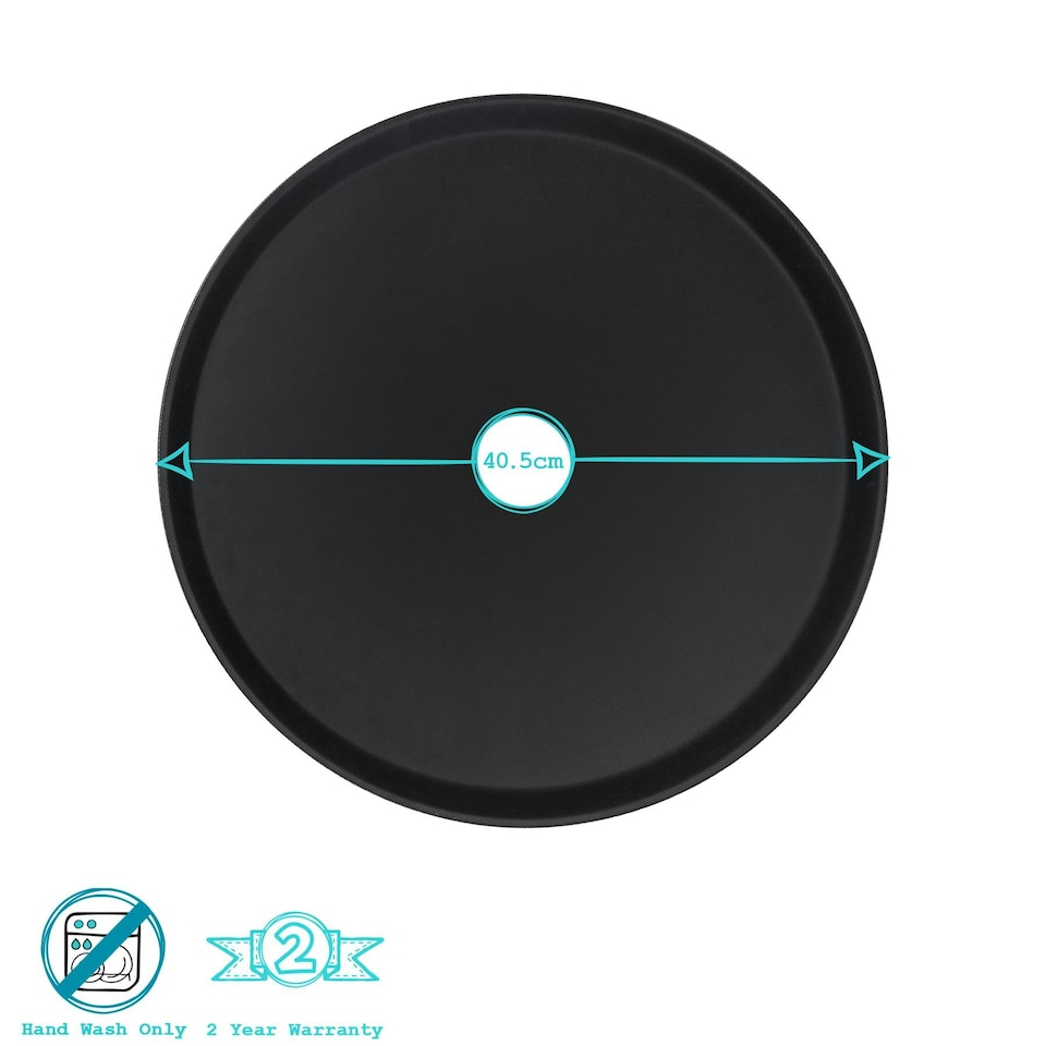 image 1 of Argon Tableware Round Non-Slip Serving Tray - 40.5cm - Black Black