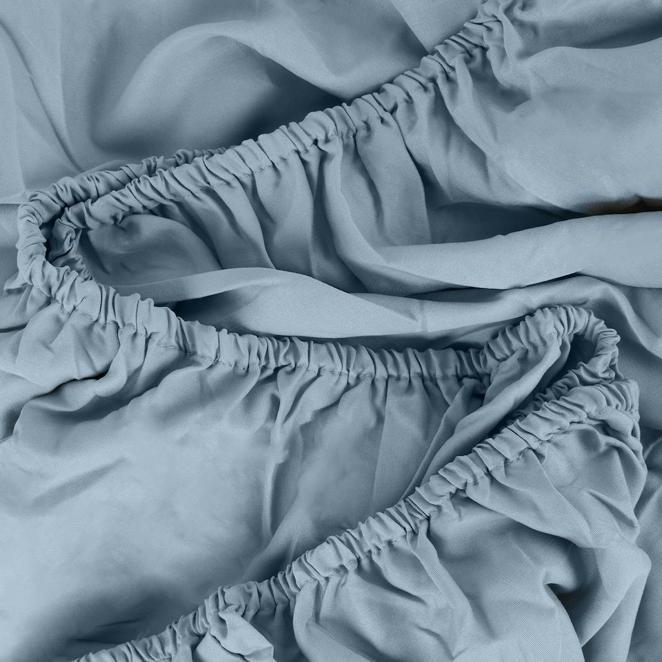 image 1 of OHS Plain Fitted Bed 25cm Deep Elasticated Sheet, King - Blue