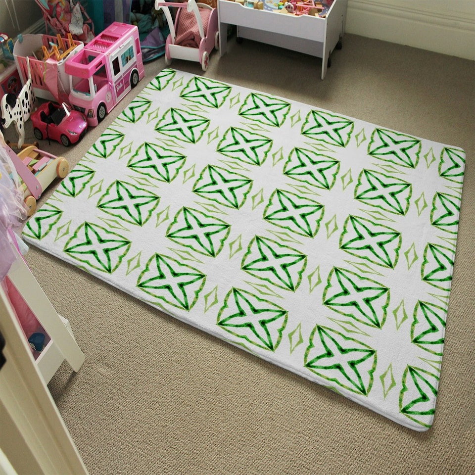 image 1 of Green extraordinary boho chic summer design (Rug) Green | Medium: 80x150cm