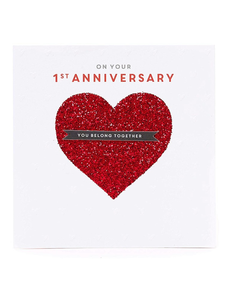 image 1 of 1St Wedding Anniversary Card You Belong Together