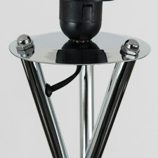 ValueLights Camden Chrome Tripod Floor Lamp Navy Blue Taper Shade Blue