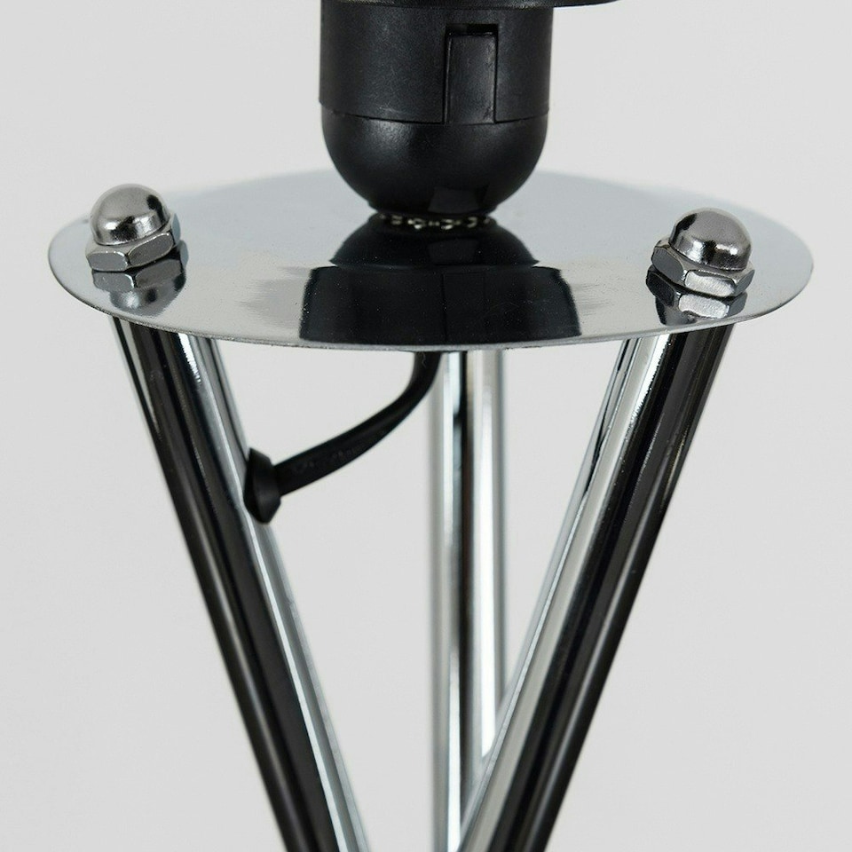 image 1 of ValueLights Camden Chrome Tripod Floor Lamp Navy Blue Taper Shade Blue